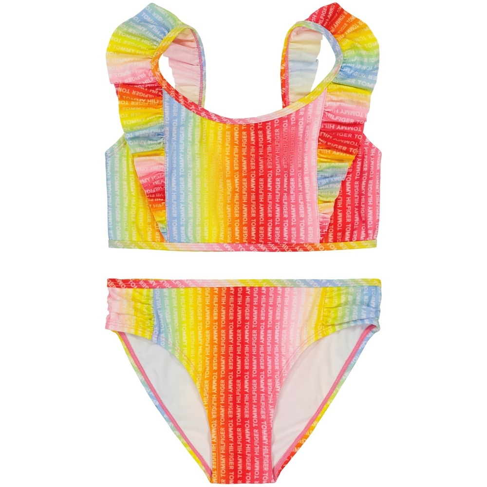 Tommy Hilfiger Big Girls Logo Print Ombre Bikini 2 Piece Set - Size L (12-14)